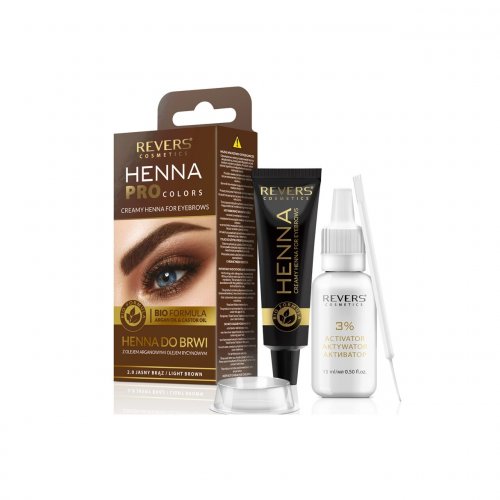 Vopsea de sprancene Revers Henna Pro Colors, Maro Deschis, 15ml
