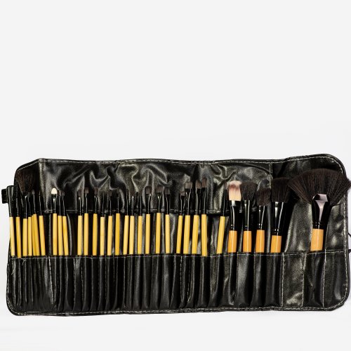 Pensule profesionale de machiaj, Set 32 pensule in trusa de piele ecologica