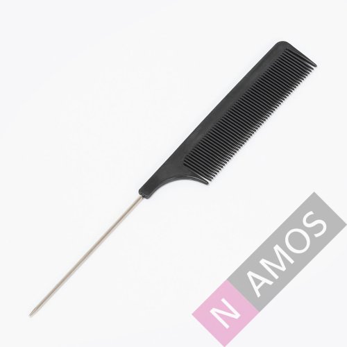 Pieptene profesional. cu coada metalica, negru