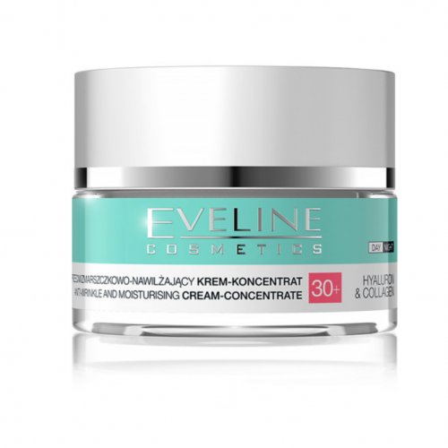 Crema Hyaluron si Collagen, pentru fermitatea pielii, anti-rid, Eveline Cosmetics 30+, 50ml