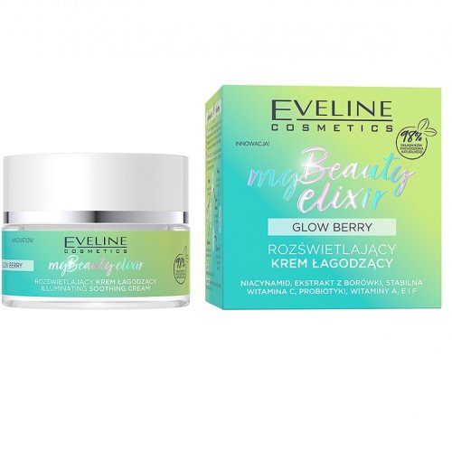 Cremă calmantă iluminatoare, Eveline My Beauty Elixir Glow Berry, 50ml
