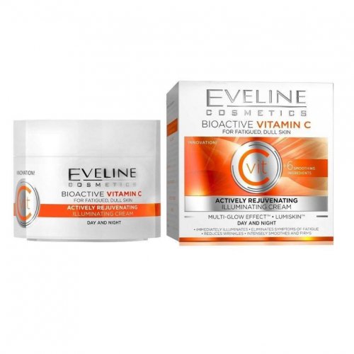 Crema de fata, Eveline Cosmetics, Bioactive Vitamin C, Actively Rejuvenating, 50 ml