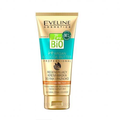 Crema masca hidratanta pentru mâini și unghii, Eveline Cosmetics Bio Argan&Coconut Oil Hand, 100m