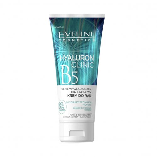 Crema de maini Eveline Cosmetics Hyaluron Clinic B5, intens hidratanta, cu acid hyaluronic, 100ml
