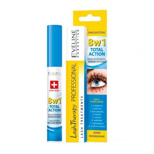 Eveline Cosmetics Total Action Ser regenerator pentru gene 8 in 1, 10ml