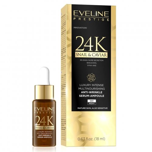 Eveline Cosmetics 24K Snail & Caviar ser antirid cu extract de melc, 18ml