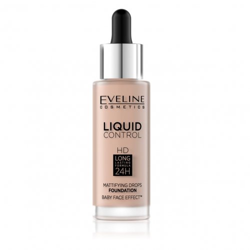 Eveline Cosmetics Liquid Control fond de ten lichid cu pipeta, 32ml, 020 Rose Beige