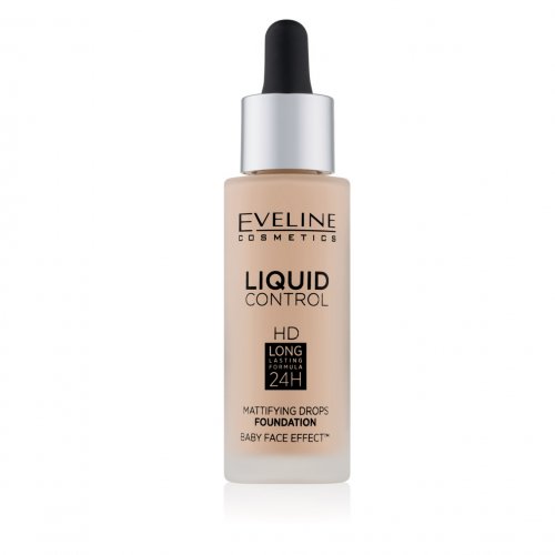 Eveline Cosmetics Liquid Control fond de ten lichid cu pipeta, 32ml, 040 Warm Beige