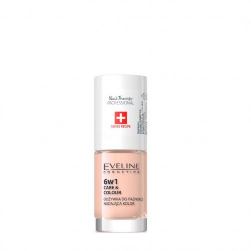 Ojă cu efect de întărire 6 în 1 Eveline Cosmetics Nail Therapy Professional, Nude