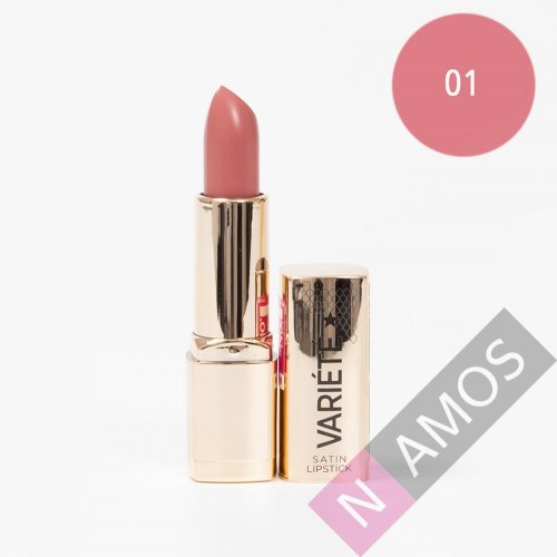 Eveline Cosmetics Variete Satin Lipstick, Ruj retractabil, Satinat, Nuanta 01