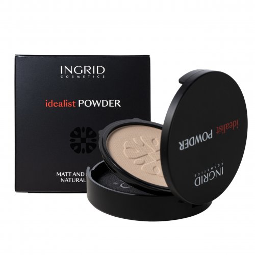 Pudra pentru fata, cu oglinda, Idealist Face, Ingrid Cosmetics, 00 Light