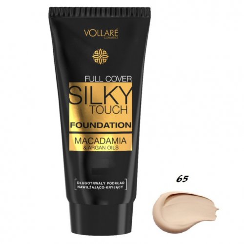 Fond de ten satinat cu putere mare de acoperire, Silky Touch Full Cover, Vollare Cosmetics, 30ml, 65 Nude
