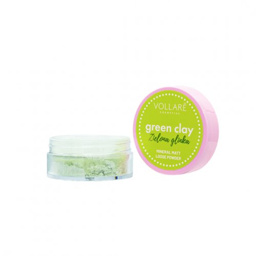 Pudra fixatoare minerala mata,  Green Clay, Vollare, 02 Blush