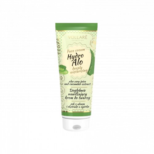 Crema de fata hidratanta, Vegana, cu extract de Aloe Vera ci Castravete, Vollare Cosmetics, 50ml