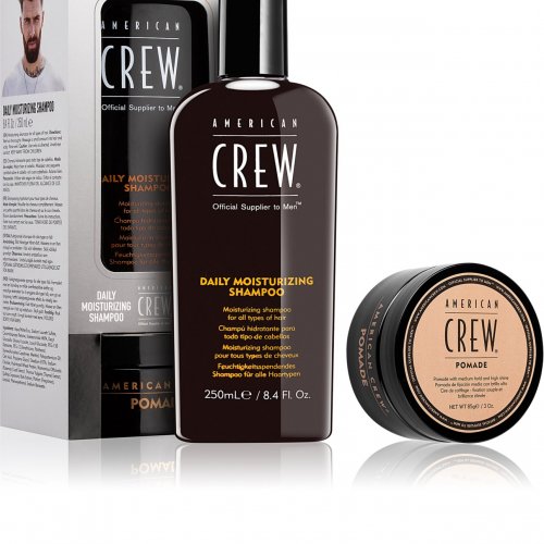 Set cadou barbati, Sampon si Pomada fixare par, American Crew Get the Look