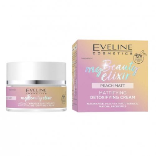 Cremă calmantă matifianta, Eveline My Beauty Elixir Peach Matt, 50ml