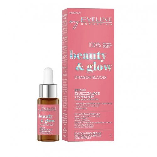 Ser exfoliant cu acizi, Beauty and Glow, Dragon Blood, Eveline Cosmetics, 18ml