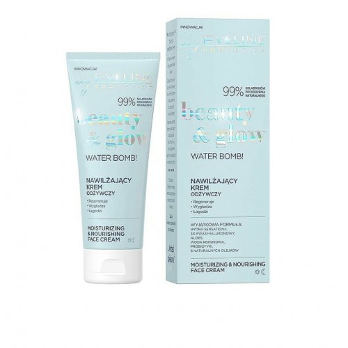 Crema de fata hidratanta, Water Bomb, Beauty and Glow, 75ml, Eveline Cosmetics