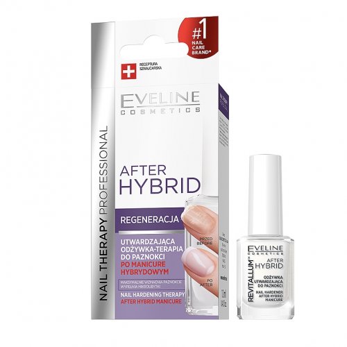 Tratatament intaritor de unghii, dupa manichiura hybrida, After Hybrid, Eveline Cosmetics, 12 ml