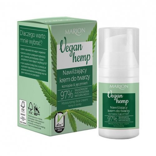 Crema hidratanta pentru fata, Vegan Hemp, Marion, 30 ml