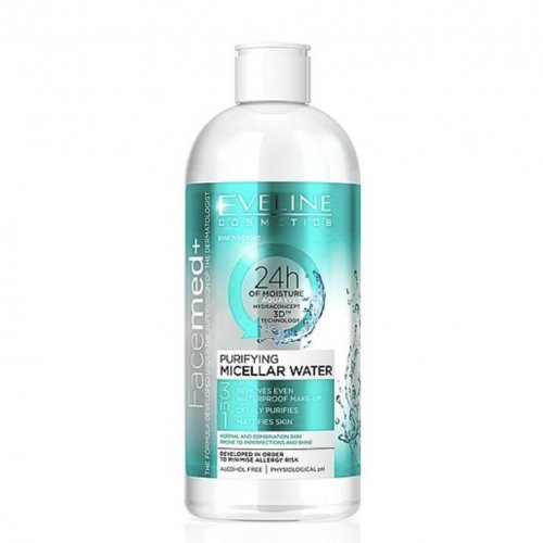 Apa Micelara FaceMed, matifianta, Purifying, Eveline Cosmetics, 400ml