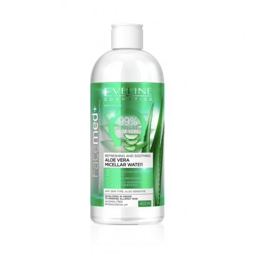 Apa Micelara FaceMed, cu Aloe Vera, ten sensibil, Eveline Cosmetics, 400ml