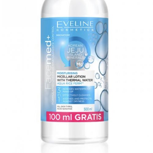 Apa Micelara FaceMed, hidratanta Aqua Rice , Eveline Cosmetics, 500ml