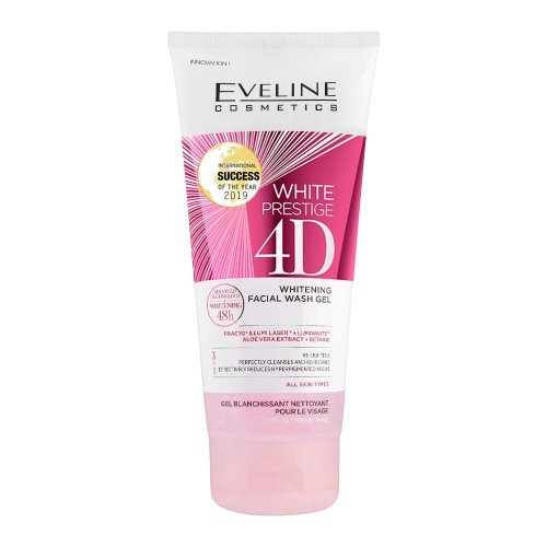 Gel de curatare a fetei, cu efect de albire, 4D White Prestige, Eveline Cosmetics, 200ml