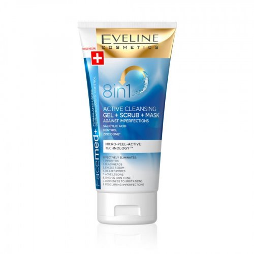 Gel de curatare a fetei FaceMed, Micro-peeling, Eveline Cosmetics, 200ml