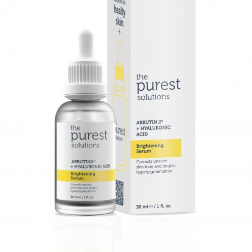 Ser de iluminare pentru ten cu pete hiperpigmentare, Arbutin 2% si Acid Hyaluronic, The Purest Solution, 30ml