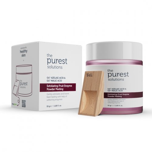 Pudra exfolianta pentru fata, cu 0.6% Acid Azelaic si Acid Malic, Exfoliating Fruit Powder Peeling,  The Purest Solution, 55gr