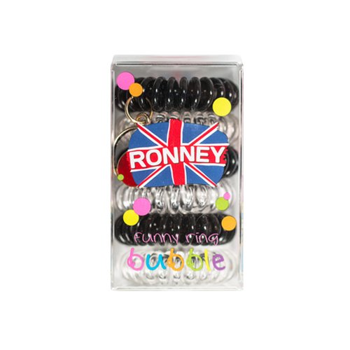 Inel de par din silicon, transparent si negru , Set 6 Bucati, Ronney
