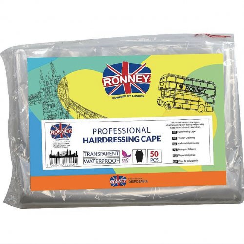 Pelerina profesionala, pentru coafor, transparenta, 50 buc, Ronney