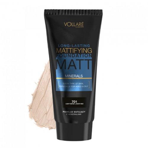 Fond de ten mat, Mat & Smooth, 702 Honey, Vollare Cosmetics, 30ml