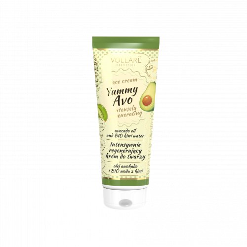 Crema de fata Vegana regeneratoare, cu avocado si kiwi, Yummy Avocado,Vollare Cosmetics, 50ml