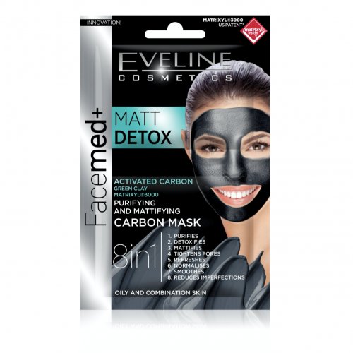 Masca de fata anti imperfectiuni,  Active Detox, Eveline Cosmetics