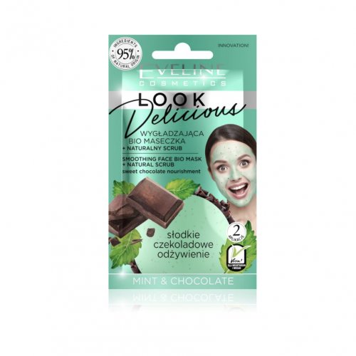 Masca de fata BIO, calmanta, cu menta si ciocolata, Look Delicious, Eveline Cosmetics