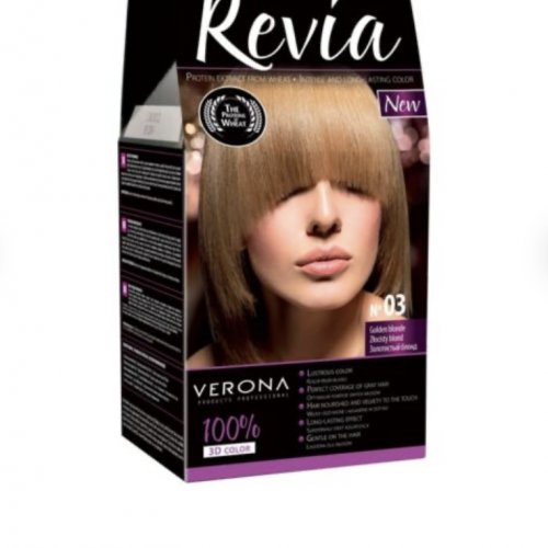 Vopsea de par, cu proteine, hidratanta, Revia, nr. 03 Blond Auriu