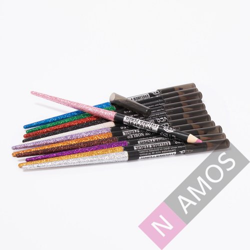 Set de creioane eyeliner cu glitter, 12 bucati
