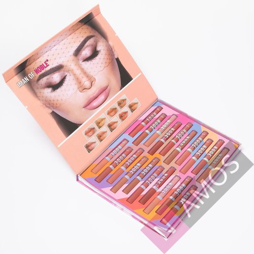 Set de rujuri lichide pentru buze, 20 de nuante naturale, Iman of Noble